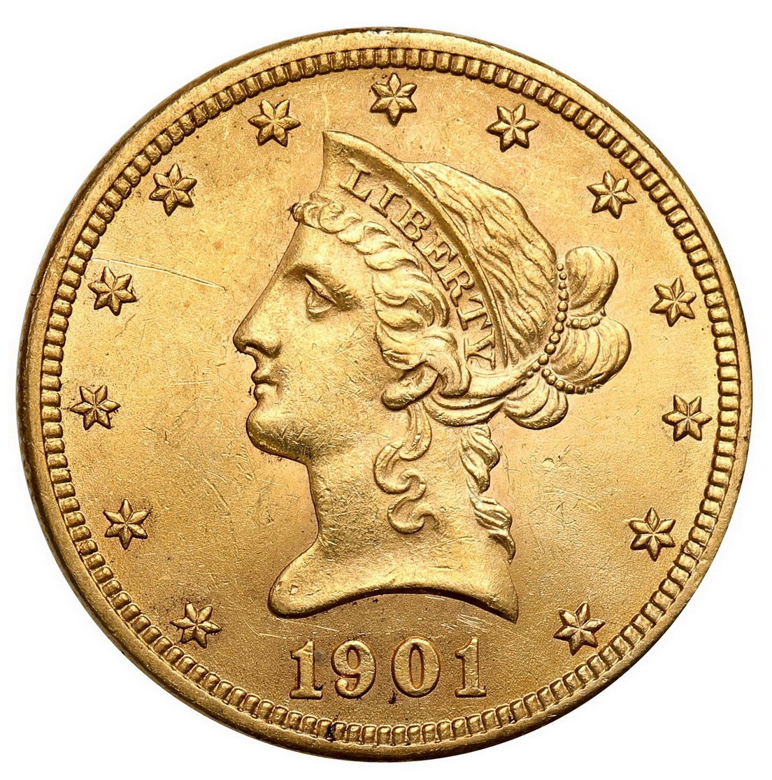 USA. 10 dolarów Liberty 1901 Filadelfia st.1-